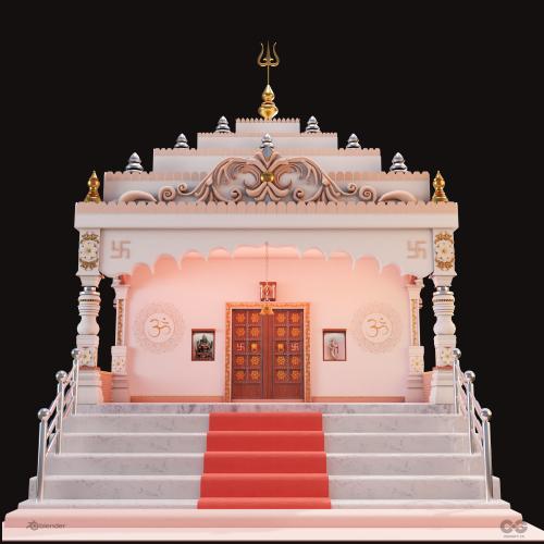 Render of an Indian temple